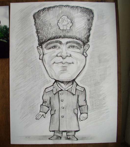 шарж по фото генерала в папахе от шаржиста Михаила Шабалина, Мишеля