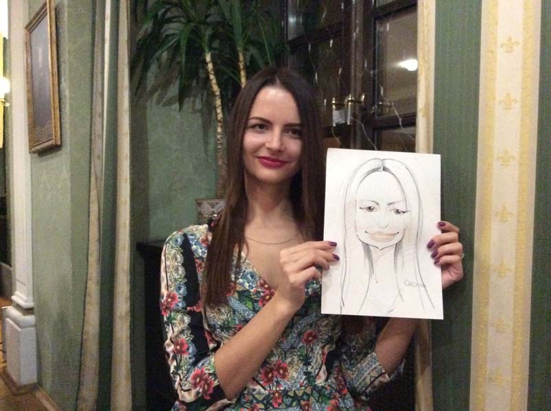 шарж на корпоративе держит Оксана