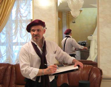 Шаржист Михаил Шабалин на выезде