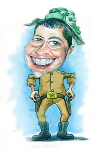 шарж на 23 февраля ковбоя с пистолетами