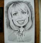 графический шарж паре женщине и мужу на 8 Марта, шаржист Михаил Шабалин, шаржист Мишель