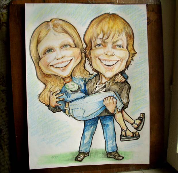 графический шарж женщине на 8 Марта шаржист Михаил Шабалин, шаржист Мишель