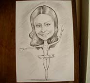 Девушка балерина в простом карандаше шаржист Михаил, шаржист Мишель