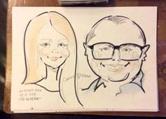 Толстяк в очках с девушкой шарж ватман Ньюмен