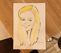 Шарж акварелью Анастасии шаржист Михаил Шабалин Мишель