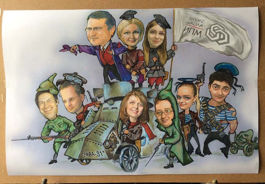 Шарж Изображение революционеров на броневике шаржист Михаил Шабалин Мишель