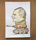 шарж по фото на танкиста шаржист Михаил Шабалин Мишель
