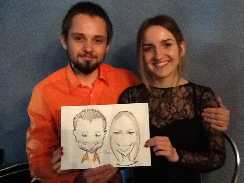 шарж-подарок влюбленным