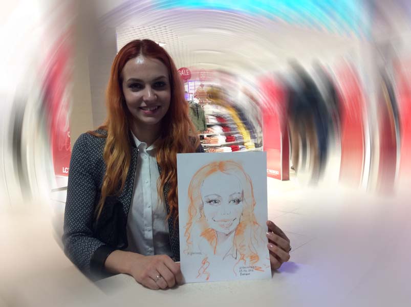 Шарж Кристины Шаржист на свадьбу Михаил Шабалин,Минск,шарж