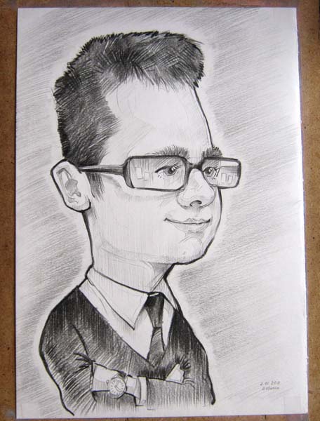 шаржист Шарж парня в очках шарж по фото, Михаил Шабалин,Минск