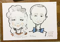 Изображение Ксюши и Виталия акварелью, шаржист Михаил Шабалин, шаржист Мишель