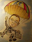 Шарж парашутиста с дипломатом в Минске и Калининграде