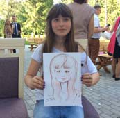 шарж девочки на празднике